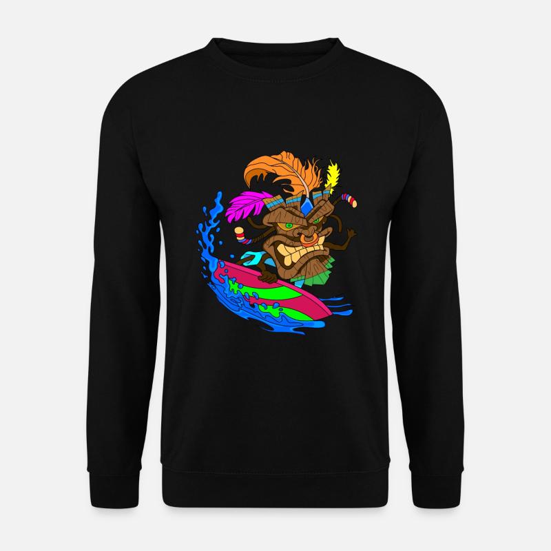 Tiki Maske TIKI Surfer - Unisex Pullover - Schwarz