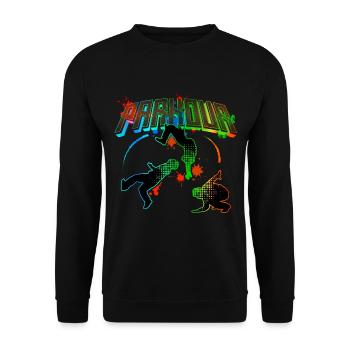 Parkour Freerunner Traceur Le Parcour parkourshirt - Unisex Pullover - Schwarz - Vorne - Alina (178cm) & Michal (187cm)