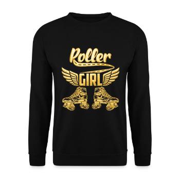 Roller Girl Gold | Roller skates Roller skating - Unisex Sweatshirt - black - Front - Alina (178cm) & Michal (187cm)