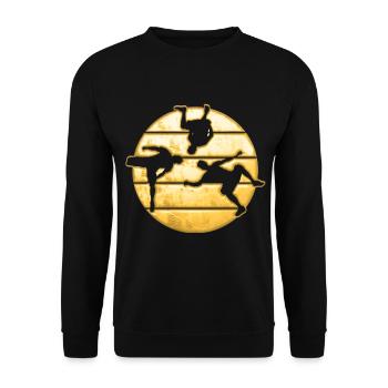 Parkour Freerunner Traceur Le Parcour Gold - Unisex Pullover - Schwarz - Vorne - Alina (178cm) & Michal (187cm)