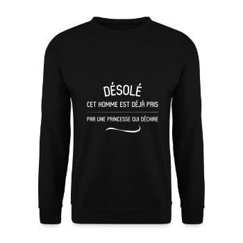 Cet homme est déjà pris - Sweat-shirt Unisexe - noir - Devant - Alina (178cm) & Michal (187cm)
