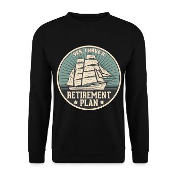 Sailing Retirement Plan Retired Sailor Sailboat - Unisex Sweatshirt - black - Front - Alina (178cm) & Michal (187cm)