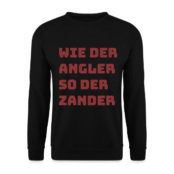 wie der angler so der zander - Unisex Pullover - Schwarz - Vorne - Alina (178cm) & Michal (187cm)