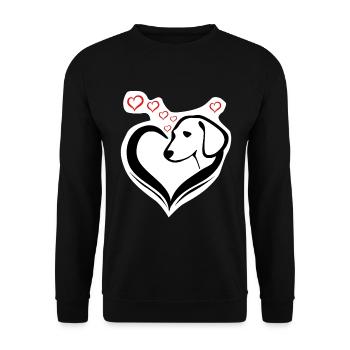 Very cute dog heart for dog lover darling - Unisex Sweatshirt - black - Front - Alina (178cm) & Michal (187cm)