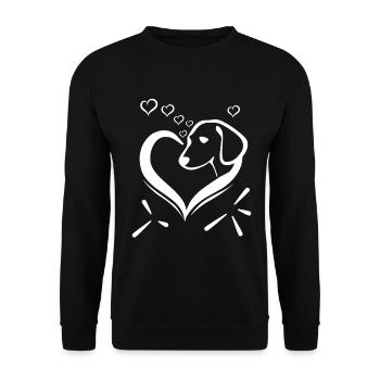 Very cute dog heart for dog lover darling - Unisex Sweatshirt - black - Front - Alina (178cm) & Michal (187cm)