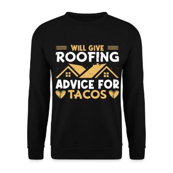 Funny Roofer Carpenter Profession Taco - Unisex Sweatshirt - black - Front - Alina (178cm) & Michal (187cm)