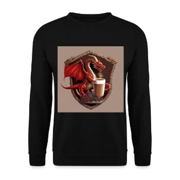 Welsh Coffee Shield - Unisex Sweatshirt - black - Front - Alina (178cm) & Michal (187cm)