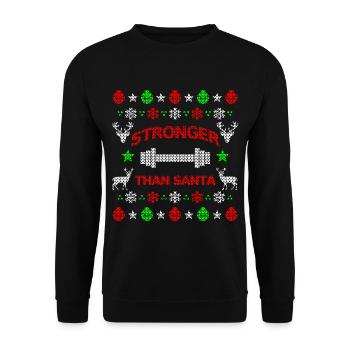 Fitness Weihnachtsgeschenk für starke Männer ugly - Unisex Pullover - Schwarz - Vorne - Alina (178cm) & Michal (187cm)