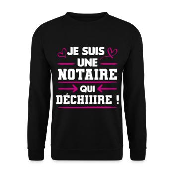 notaire qui déchire | cadeau marrant notaire - Sweat-shirt Unisexe - noir - Devant - Alina (178cm) & Michal (187cm)