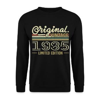 1985 Anniversaire Rétro 1985 Original 1985 Vintage - Sweat-shirt Unisexe - noir - Devant - Alina (178cm) & Michal (187cm)