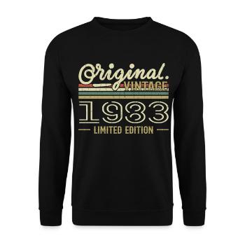 1983 Retro Geburtstag 1983 Original 1983 Jahrgang - Unisex Pullover - Schwarz - Vorne - Alina (178cm) & Michal (187cm)