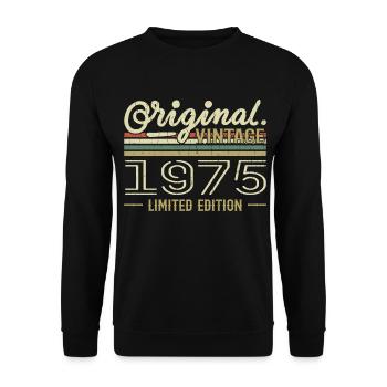 1975 Retro Birthday 1975 Original 1975 Vintage - Unisex Sweatshirt - black - Front - Alina (178cm) & Michal (187cm)