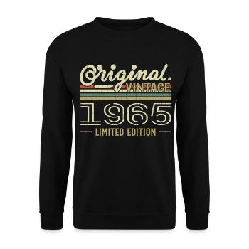 1965 Anniversaire Rétro 1965 Original 1965 Vintage - Sweat-shirt Unisexe - noir - Devant - Alina (178cm) & Michal (187cm)