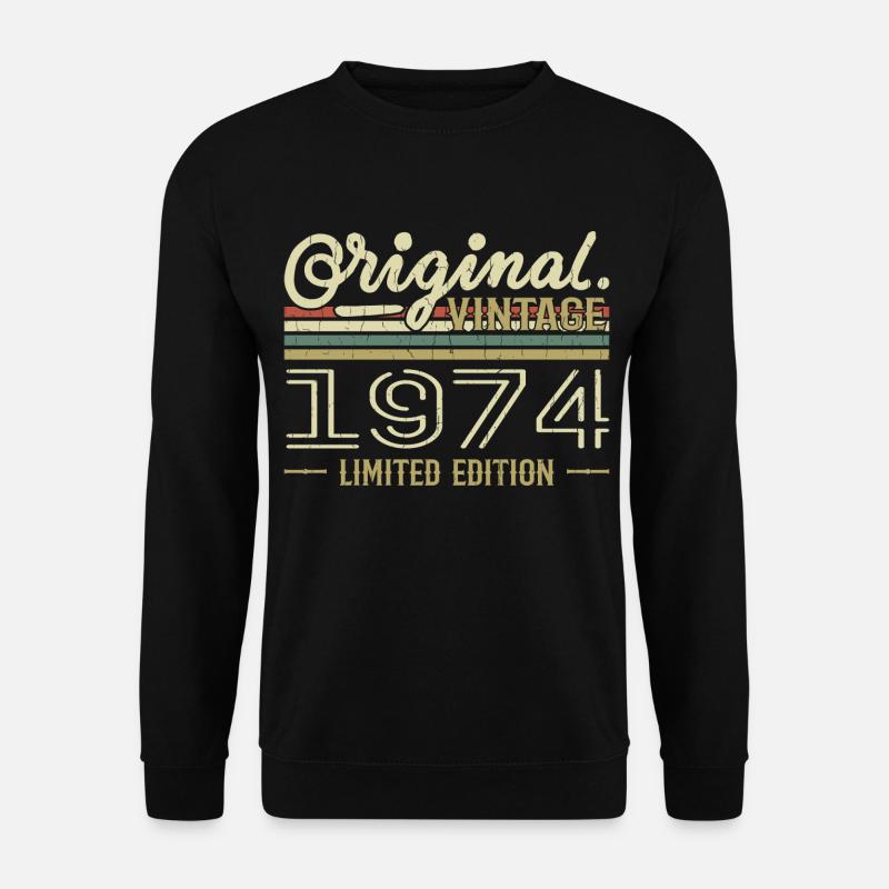 1974 Retro Geburtstag 1974 Original 1974 Jahrgang - Unisex Pullover - Schwarz