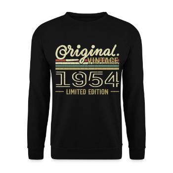 1954 Retro Birthday 1954 Original 1954 Vintage - Unisex Sweatshirt - black - Front - Alina (178cm) & Michal (187cm)
