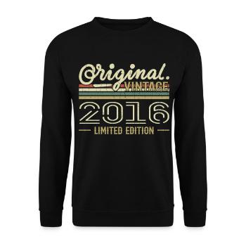 2016 Retro Birthday 2016 Original 2016 Vintage - Unisex Sweatshirt - black - Front - Alina (178cm) & Michal (187cm)