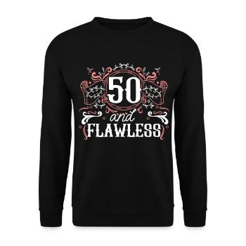 50th Birthday Party Bday Fiftieth Birthday - Unisex Sweatshirt - black - Front - Alina (178cm) & Michal (187cm)