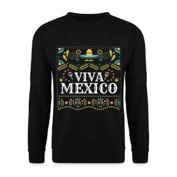 Viva Mexico t Shirt Design - Unisex Pullover - Schwarz - Vorne - Alina (178cm) & Michal (187cm)