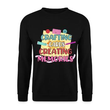 Card Crafting Artist Gift Idea - Unisex Sweatshirt - black - Front - Alina (178cm) & Michal (187cm)