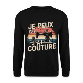 I can't I have Couture - Unisex Sweatshirt - black - Front - Alina (178cm) & Michal (187cm)