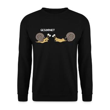 Schnecken Gesundheit - Unisex Pullover - Schwarz - Vorne - Alina (178cm) & Michal (187cm)