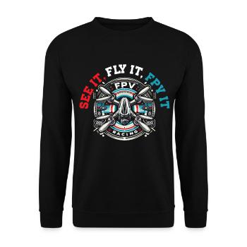 Fpv-drohnenpilot, Ferngesteuerter - Unisex Pullover - Schwarz - Vorne - Alina (178cm) & Michal (187cm)