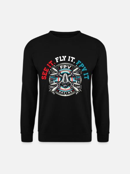 FPV drone pilot, remote control - Unisex Sweatshirt - black