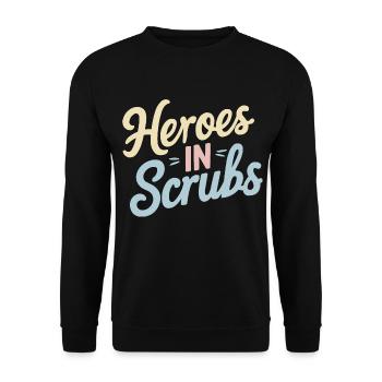 nurse in intensive care, - Unisex Sweatshirt - black - Front - Alina (178cm) & Michal (187cm)