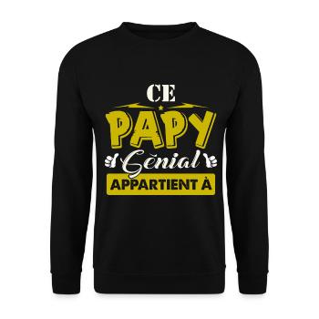 Vatertag - Ein genialer Opa [Anpassbar] - Unisex Pullover - Schwarz - Vorne - Alina (178cm) & Michal (187cm)