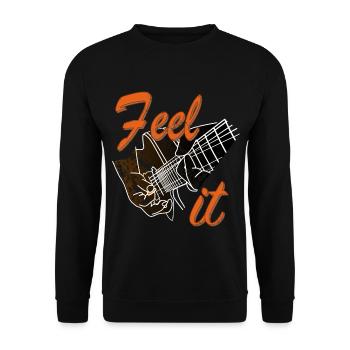 Blues Musik- Fühle es - Unisex Pullover - Schwarz - Vorne - Alina (178cm) & Michal (187cm)