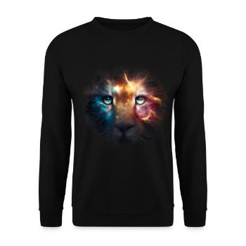 Léo Espace Animaux Cadeau Art Animal Motif - Sweat-shirt Unisexe - noir - Devant - Alina (178cm) & Michal (187cm)