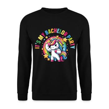 Junggesellenabschied Einhorn - Unisex Pullover - Schwarz - Vorne - Alina (178cm) & Michal (187cm)