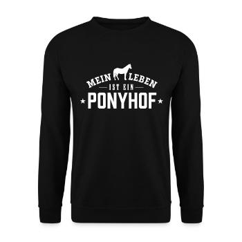 Mein Leben ist ein Ponyhof - Unisex Pullover - Schwarz - Vorne - Alina (178cm) & Michal (187cm)
