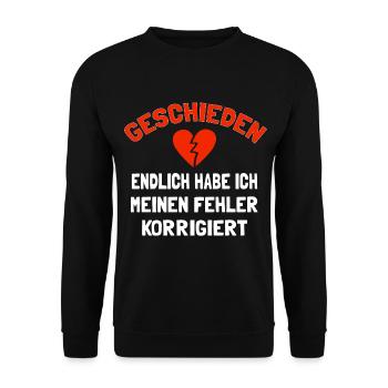 Scheidung Trennung geschieden - Unisex Pullover - Schwarz - Vorne - Alina (178cm) & Michal (187cm)