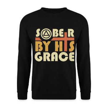 Faith Sobriety Dry Alcoholic Christian - Unisex Sweatshirt - black - Front - Alina (178cm) & Michal (187cm)