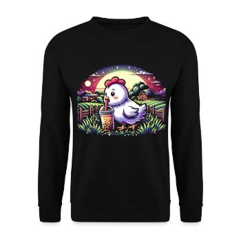 Funny Boba Tea Lover Bubble Tea Drink - Unisex Sweatshirt - black - Front - Alina (178cm) & Michal (187cm)