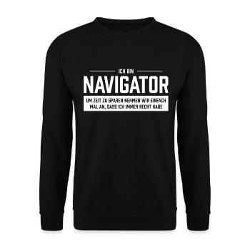 Ich bin Navigator - Unisex Pullover - Schwarz - Vorne - Alina (178cm) & Michal (187cm)