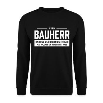 Bauherr - Unisex Pullover - Schwarz - Vorne - Alina (178cm) & Michal (187cm)