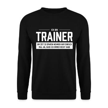 Ich bin Trainer - Unisex Pullover - Schwarz - Vorne - Alina (178cm) & Michal (187cm)