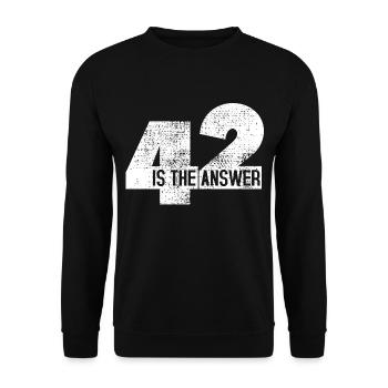 La réponse est 42 - Sweat-shirt Unisexe - noir - Devant - Alina (178cm) & Michal (187cm)