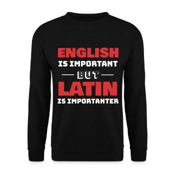 Latein Lehrer Geschenkidee Lehramt Schule Sprache - Unisex Pullover - Schwarz - Vorne - Alina (178cm) & Michal (187cm)