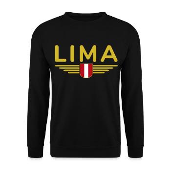 Lima Design – Experience Peru's Capital - Unisex Sweatshirt - black - Front - Alina (178cm) & Michal (187cm)