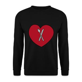 Cuisiner un cœur pour la nourriture Restaurant Cuisine gastronomique - Sweat-shirt Unisexe - noir - Devant - Alina (178cm) & Michal (187cm)