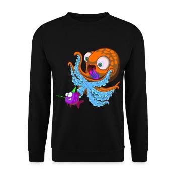 Poisson d'anniversaire de poulpe - Sweat-shirt Unisexe - noir - Devant - Alina (178cm) & Michal (187cm)