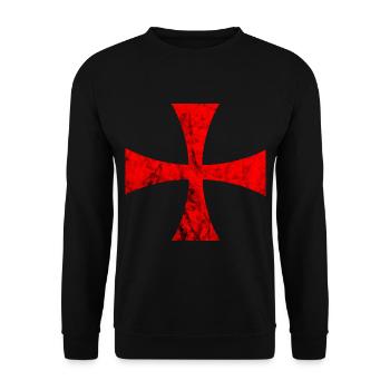 Templer Tempelritter Kreuz Templerkreuz Ritter Tem - Unisex Pullover - Schwarz - Vorne - Alina (178cm) & Michal (187cm)