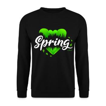 Spring Springtime Hearts - Unisex Sweatshirt - black - Front - Alina (178cm) & Michal (187cm)
