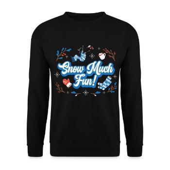 I Love Winter Season Cold Climate Ice - Unisex Sweatshirt - black - Front - Alina (178cm) & Michal (187cm)