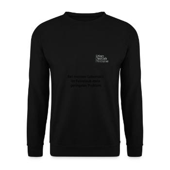 Urban Peoples Problems Feinstaub - Unisex Pullover - Schwarz - Vorne - Alina (178cm) & Michal (187cm)