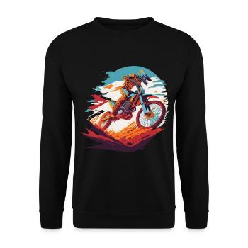 Motocross Offroad Biker Dirt Bike Racing Freestyle - Unisex Pullover - Schwarz - Vorne - Alina (178cm) & Michal (187cm)