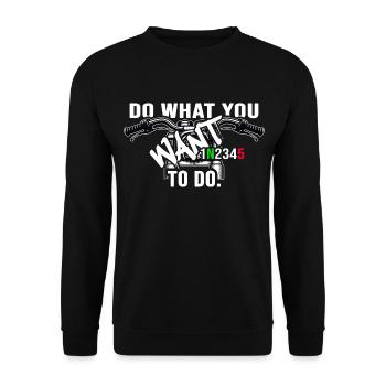 Motorrad motor-biker Motorradfahrer - Unisex Pullover - Schwarz - Vorne - Alina (178cm) & Michal (187cm)